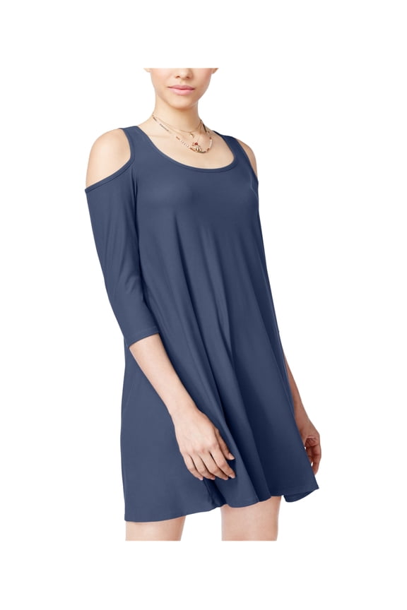 Womens Cold Shoulder Shift Dress vintageindigo L - Juniors