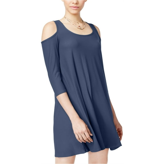 Planet Gold Womens Cold Shoulder Shift Dress vintageindigo L - Juniors