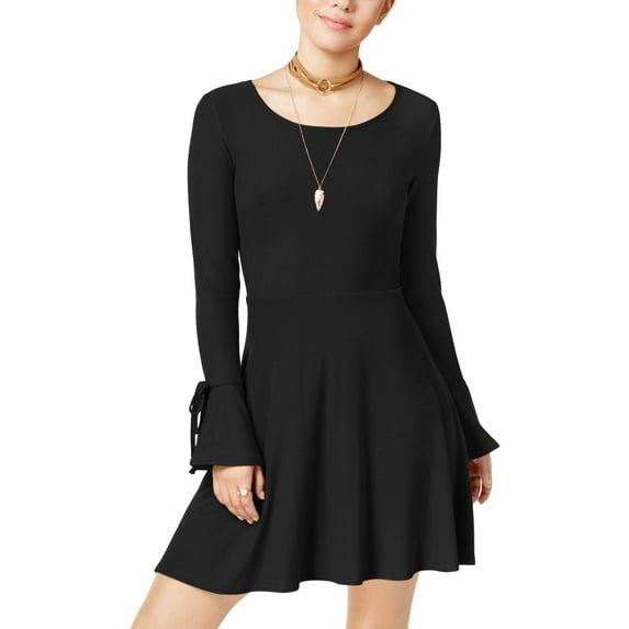 Planet Gold Womens Juniors Bell Sleeves Scoop Neck Mini Dress