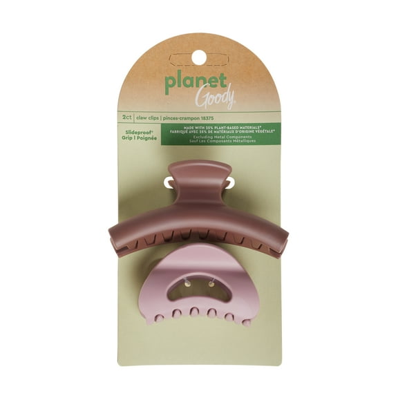 Planet Goody Claw Clips 2Ct Neutral Slideproof??? Grip Brown Colors