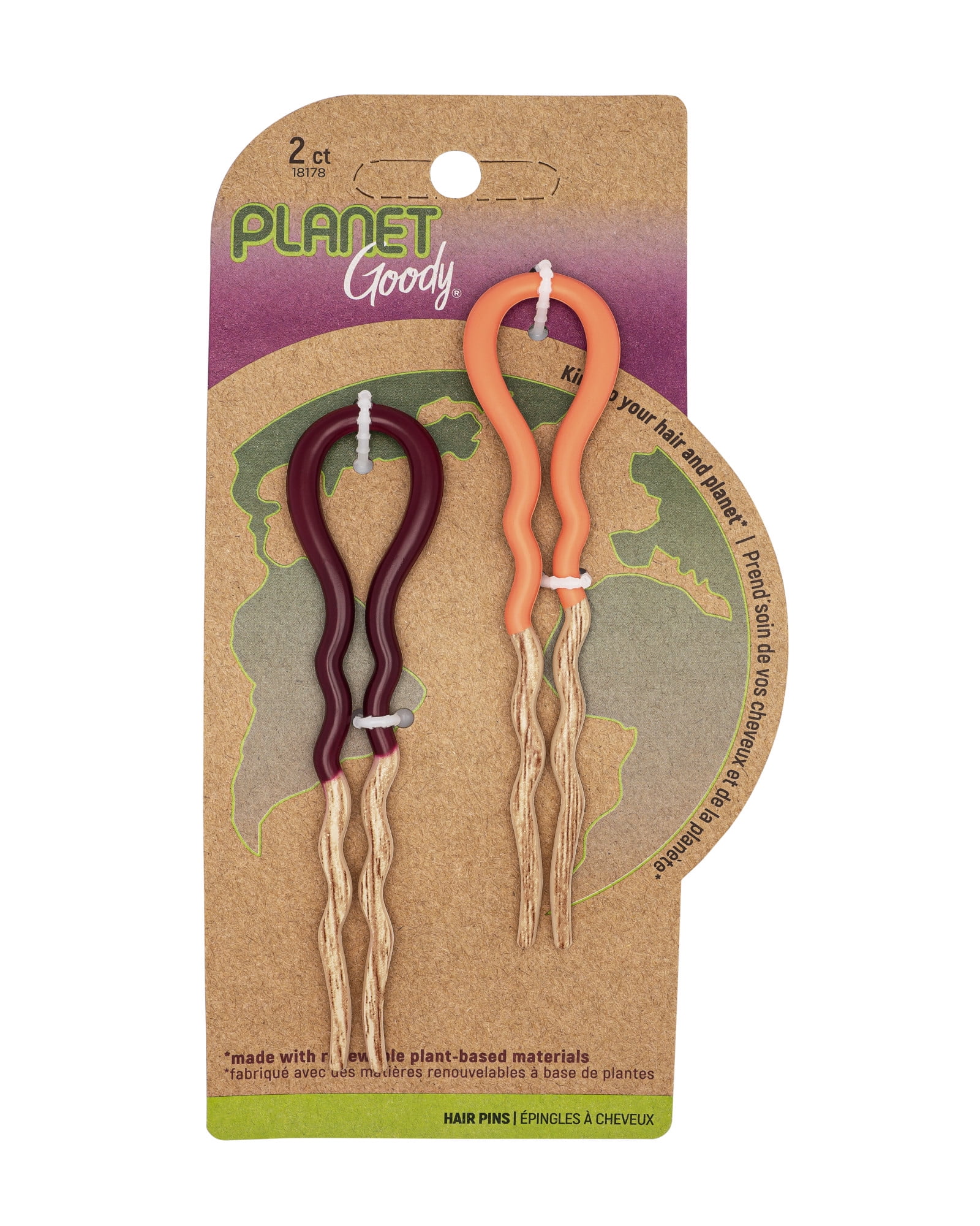 Goody® French Pin Orange & Maroon, 2 CT