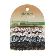 Planet Goody Recycled Satin Skinny Scrunchies, Ponytail Scrunchies, Assorted Colors, 5 Ct