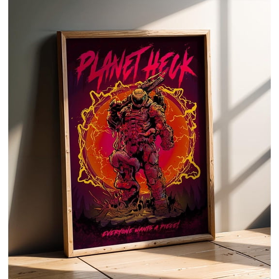 Planet Heck Doom Slayer Poster Unframed Size 24''x36'' GooGate