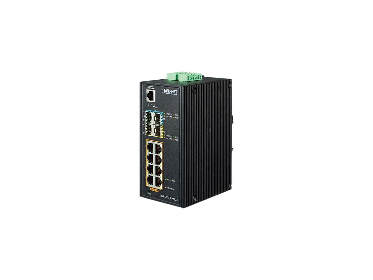 Planet IGS-5225-8P2S2X Industrial L2+ 8-Port 10/100/1000T 802.3at PoE + 2-Port 100/1000X SFP + 2-Port 10G SFP+ Managed Ethernet Switch (-40 - 75 degrees C)