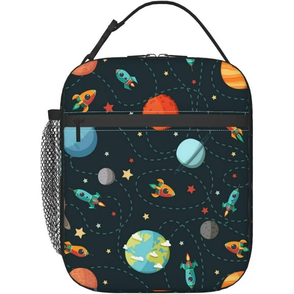 Planet Lunch Box for Adults Women Men Galaxy Solar System Lunch Bag Cooler Tote Reusable Insulated Lunch Bag Container Gifts for Office Picnic Travel Work