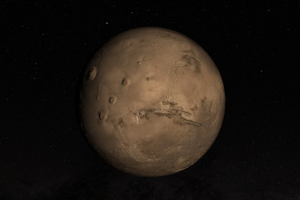 Planet Mars Canvas Art - Stocktrek Images (35 x 23)