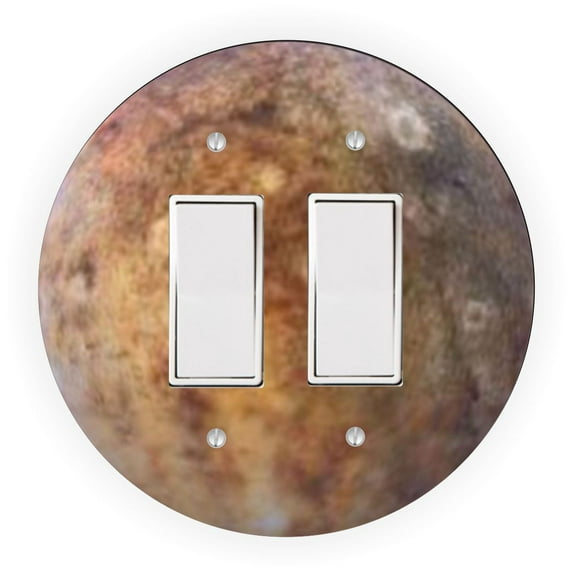Planet Mars Design - Round Light Switch Plate Cover - Double Rocker