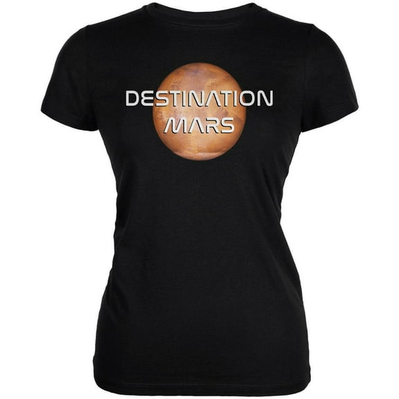 Planet Mars Destination Juniors Soft T Shirt Black X-LG