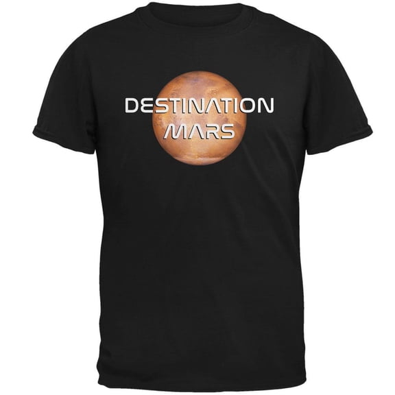 Planet Mars Destination Mens T Shirt Black LG