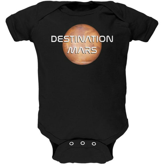 Planet Mars Destination Soft Baby One Piece Black 3-6 M