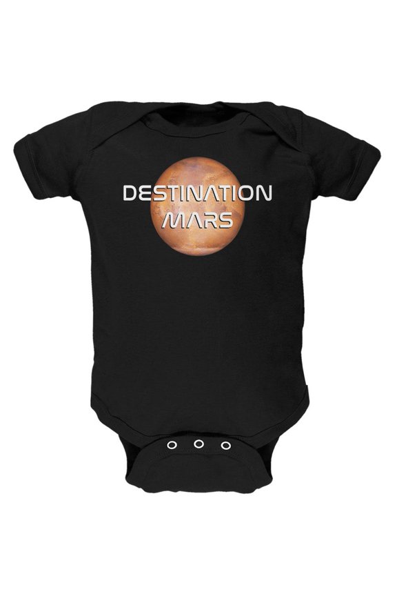 Planet Mars Destination Soft Baby One Piece Black 9-12 M