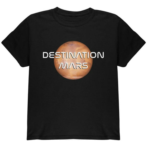 Planet Mars Destination Youth T Shirt Black YSM