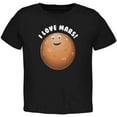 thumbnail image 1 of Planet Mars I Love Mars Toddler T Shirt Black 2T, 1 of 1