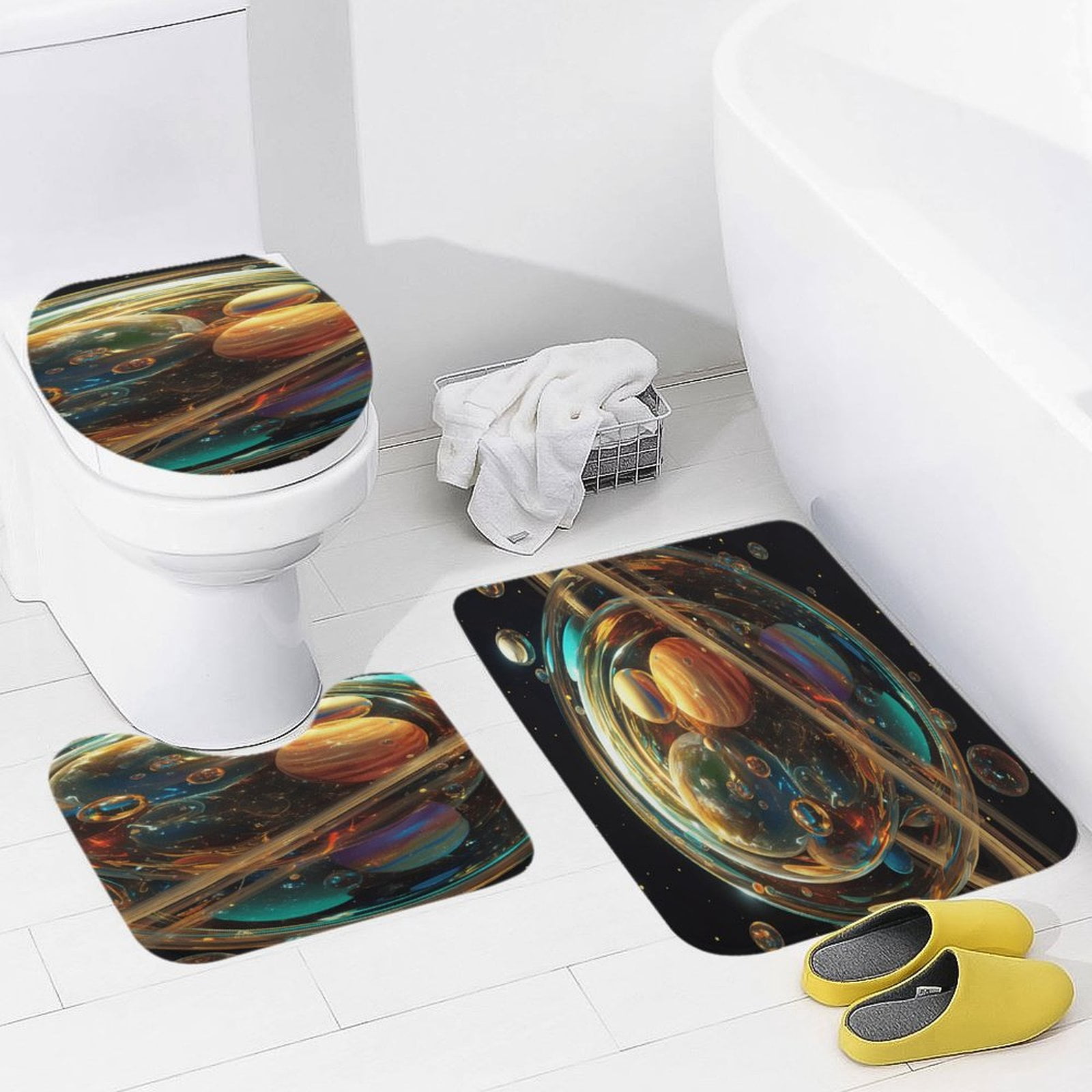 Jupiter Rug Planet Mars Mercury Jupiter Bathroom Rug Set of 3, No Silp Washable ...