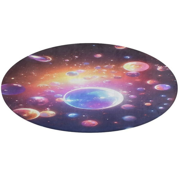 Planet Mars Mercury Jupiter Round Rugs -Washable Non-Slip Small Round Area Rug Throw Soft Circle Rugs for Bedroom, Modern Print Indoor Carpet for Entryway Sofa Living Room