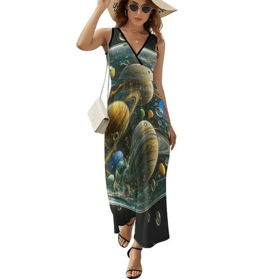 Planet Mars Mercury Jupiter Sleeveless Dress Woman Fashion Long Dresses Women's Summer Suit Dress 2025