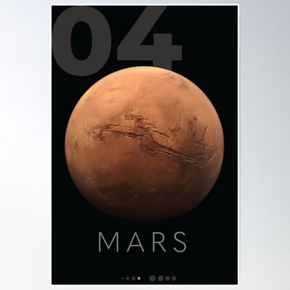Planet Mars Poster Poster Wall Art, Modern Wall Decor, 8x12 UNFRAMED
