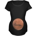 thumbnail image 1 of Planet Mars Pregnancy Costume Maternity Soft T Shirt Black SM, 1 of 1