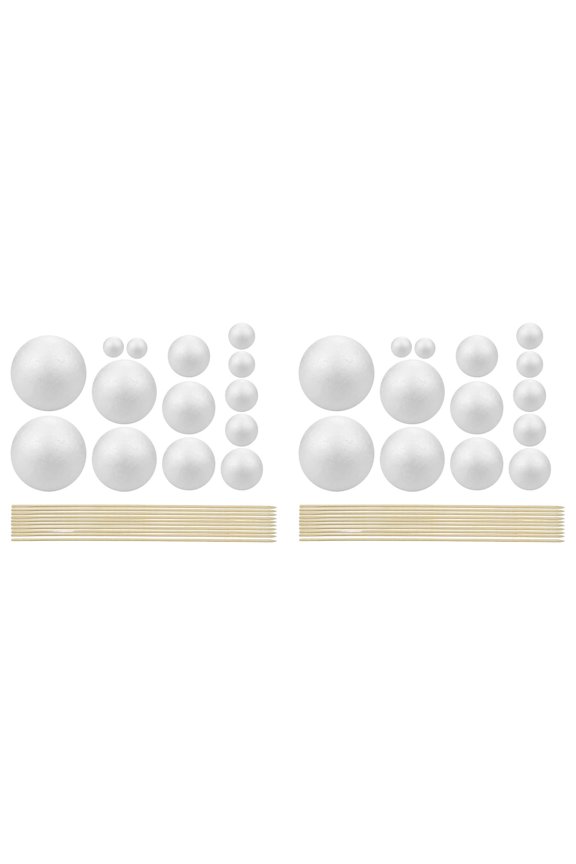 Planet Model Crafts Kit, DIY Solar System Project with 14 Mixed-Sized Polystyrene Spheres, School Science Project Kit for Students and Educational Model Making,2PC