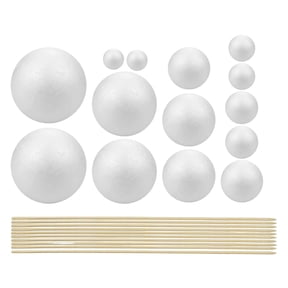 Planet Model Crafts Kit, DIY Solar System Project with 14 Mixed-Sized Polystyrene Spheres, School Science Project Kit for Students and Educational Model Making
