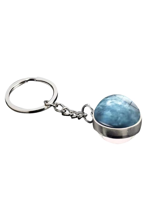Planet Moon Galaxy Keychain, Time Gemstone Starry Sky Pendant, Creative Universe-Themed Key Ring for Bags & Keys