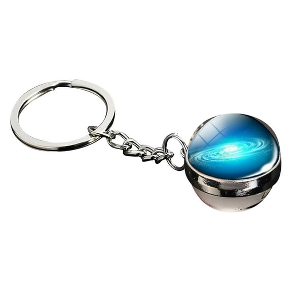 Planet Moon Galaxy Keychain, Time Gemstone Starry Sky Pendant, Creative Universe-Themed Key Ring for Bags & Keys