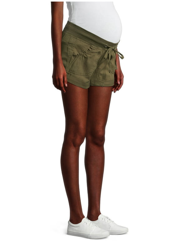 Planet Motherhood Maternity Shorts with Drawstring and Underbelly Panel