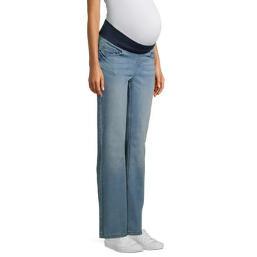 Oh! Mamma Women's Maternity Bootleg Jeans with Full Panel and Belted ...