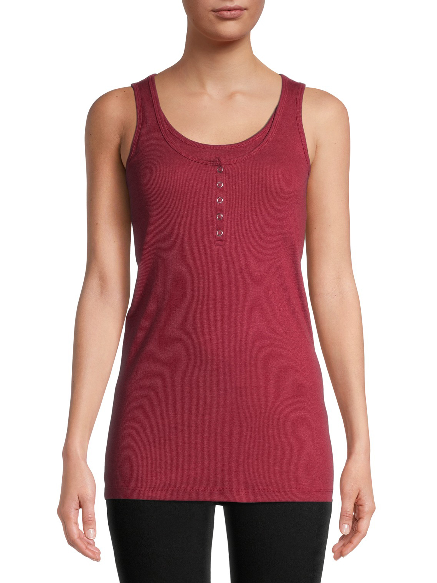 Planet Motherhood Maternity Women's Nursing Henley Tank Top