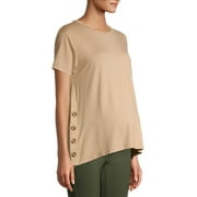 Planet Motherhood Maternity Women's Nursing T-Shirt with Side Buttons