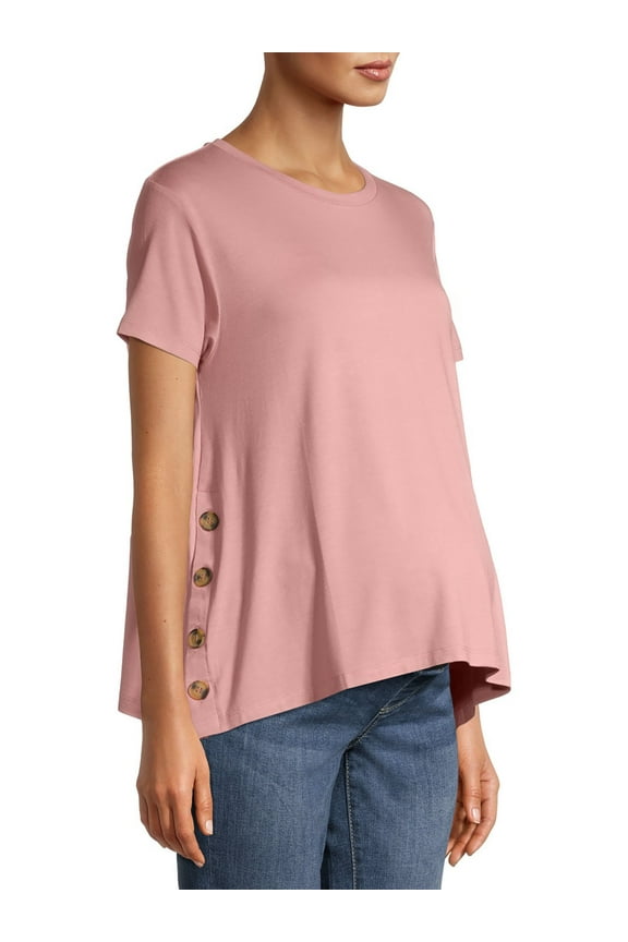 Maternity Women's Nursing T-Shirt with Side Buttons