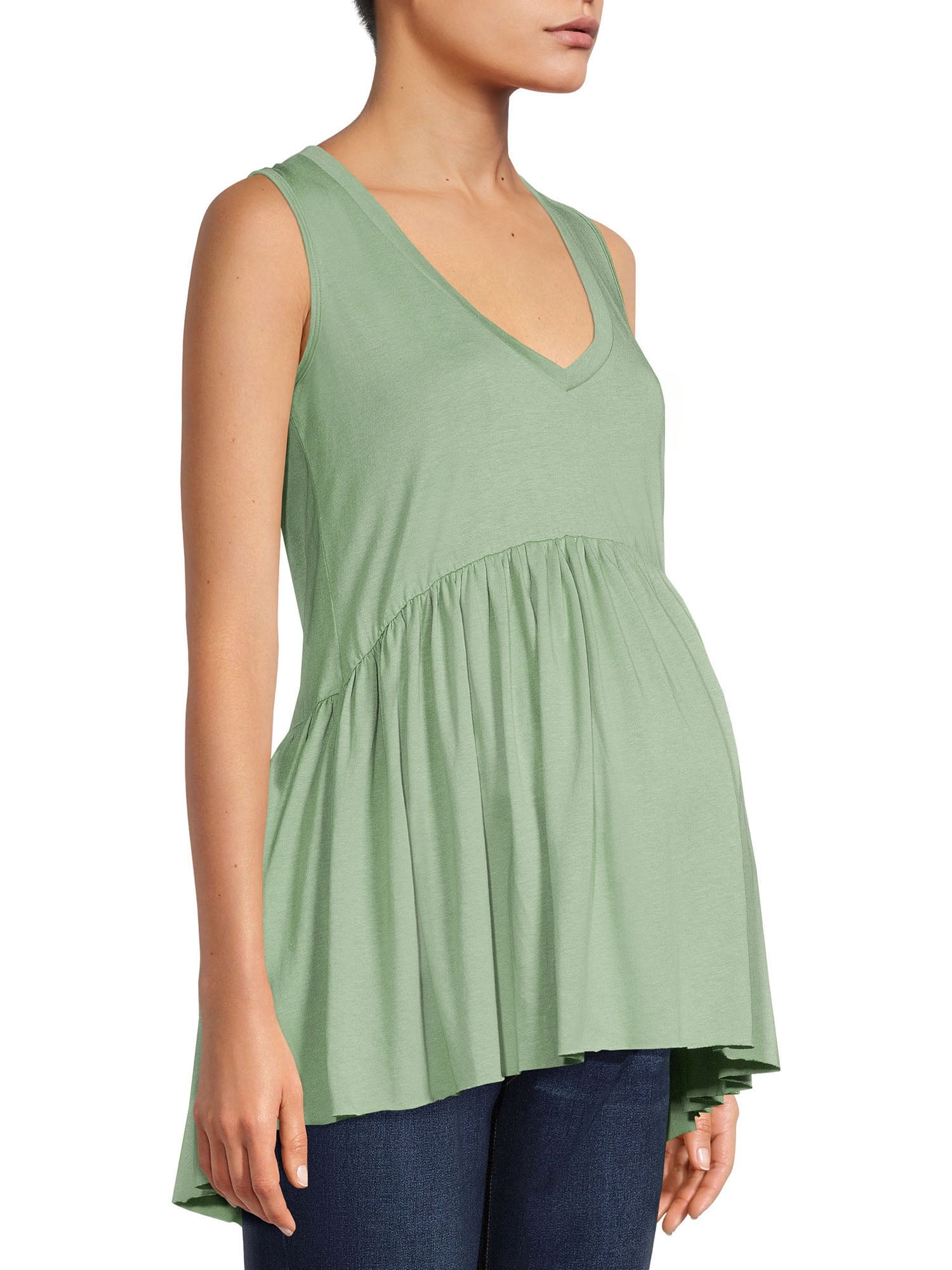 Planet Motherhood Maternity Women's Sleeveless Empire Waist Top