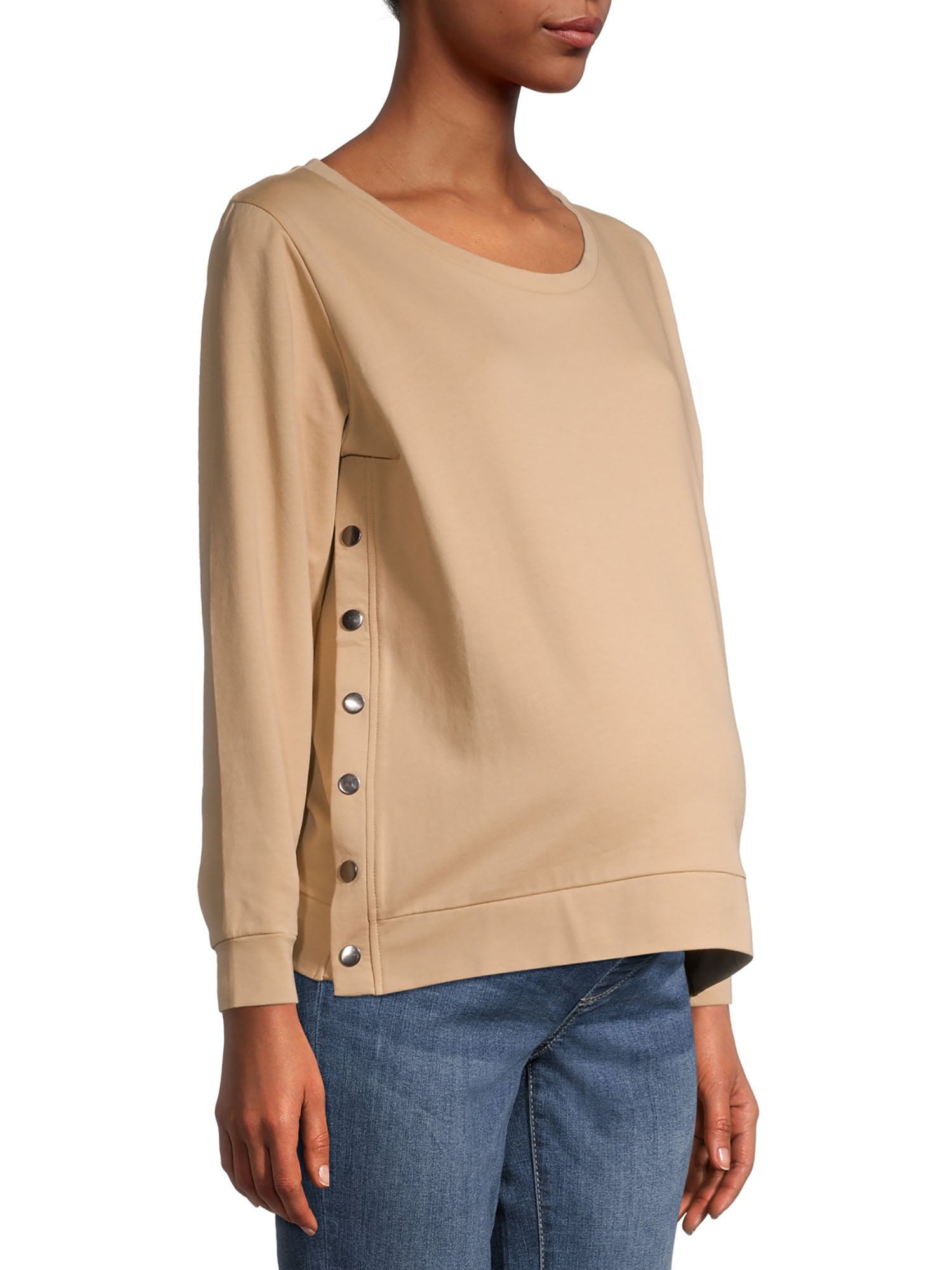 Side button online sweatshirt