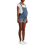 Planet Motherhood Women's Maternity Shortalls with Side Panel