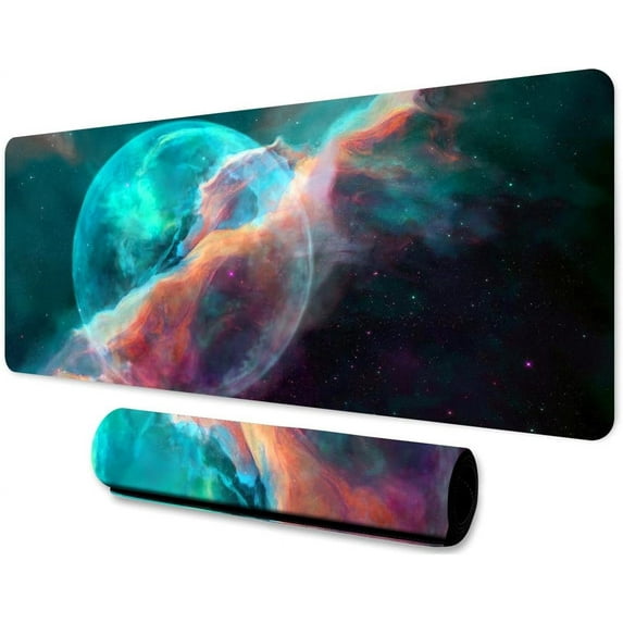 Planet Mouse Pad 31.5x11.8 Inches Fantastic Cartoon Universe Starry Sky Nebula Pattern Printed Game Mouse Pad for Home Studio Keyboard Table Mat BDHYMN83