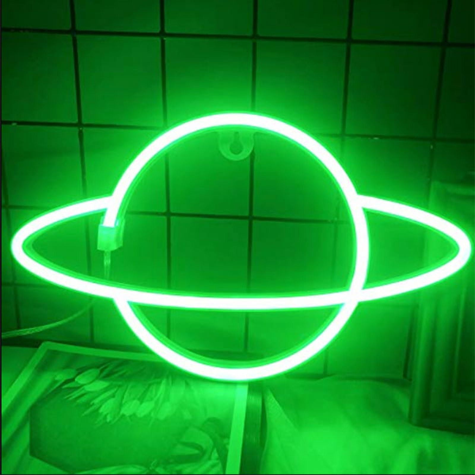 Planet Neon Sign, USB Powered Planet Light Led Neon Signs with On/ Off  Switch, Planet Led Sign for Wall Decor, Aesthetic Hanging Saturn Neon  Light, Planet Lights for Bedroom Green 