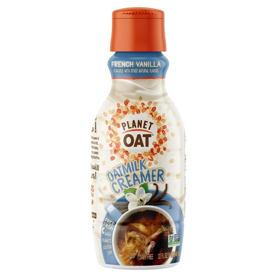 Planet Oat, Oatmilk Coffee Creamer, Liquid, French Vanilla Flavor, 32 oz Refrigerated Plastic Bottle