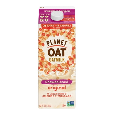 Planet Oat Unsweetened Original Oat Milk, 52 oz