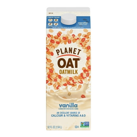 Planet Oat, Vanilla Flavored Oat Milk, 52 oz, Refrigerated, Cardboard Carton