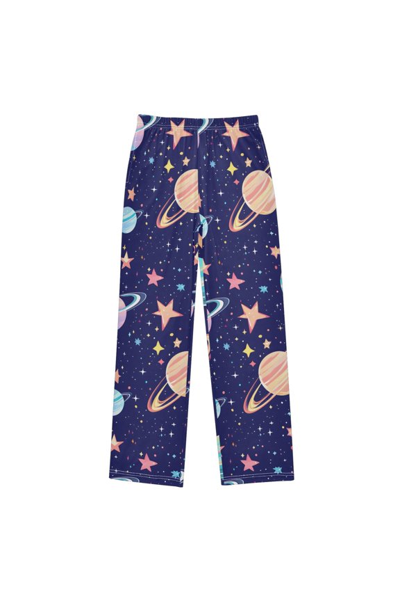 Planet Pattern Pajama Pants Soft Lightweight Lounge Pants Bottoms Sleep Pants Warm Comfy