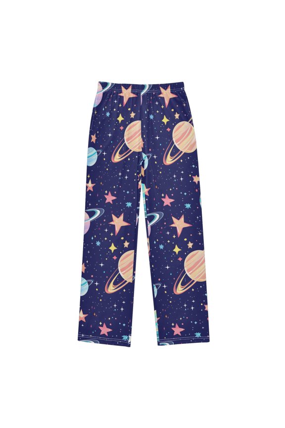 Planet Pattern Pajama Pants Soft Lightweight Lounge Pants Bottoms Sleep Pants Warm Comfy