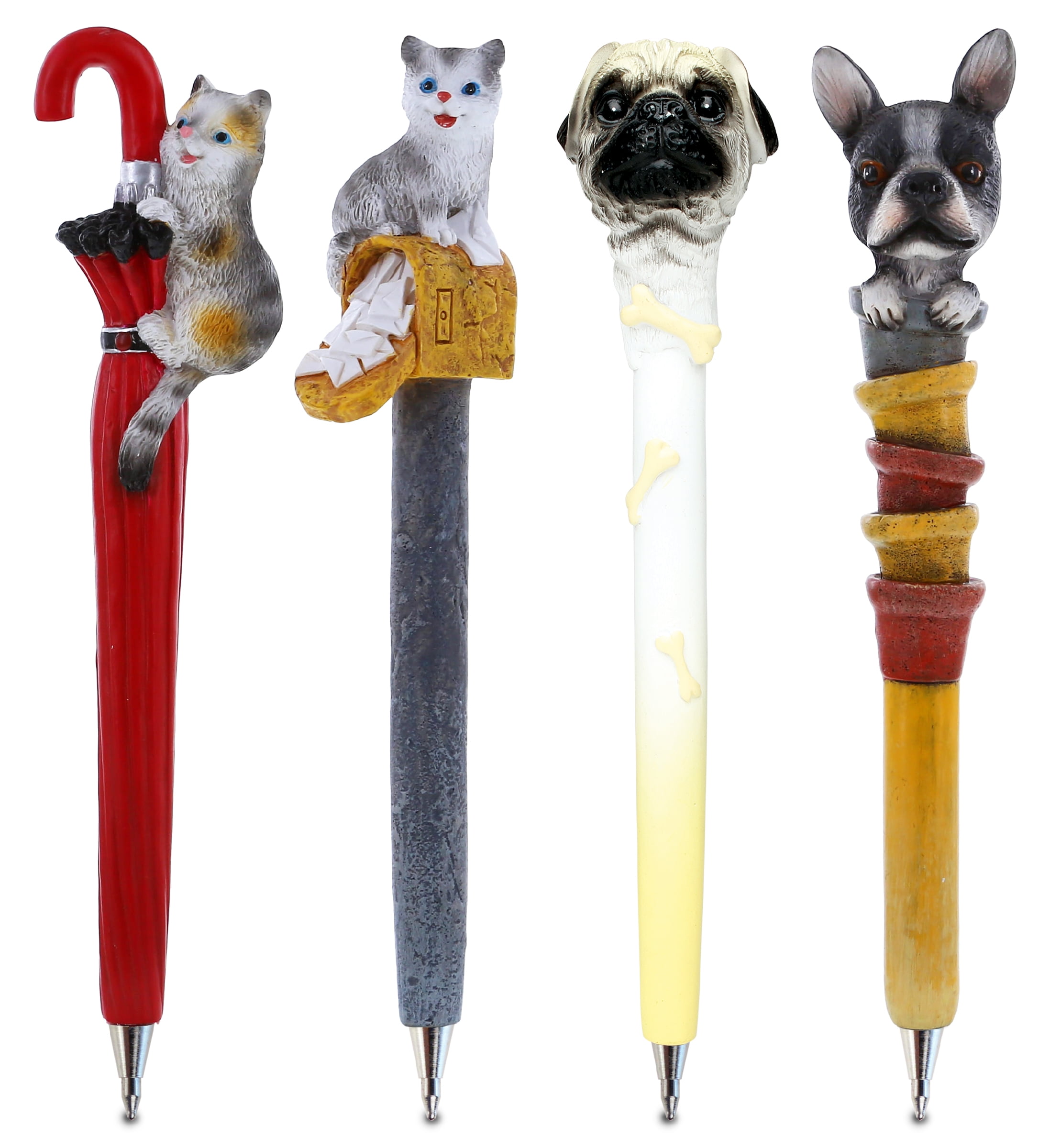 5pcs Pet Lovers Pens Cat & Dog Lovers Ball Point Pens With Funny