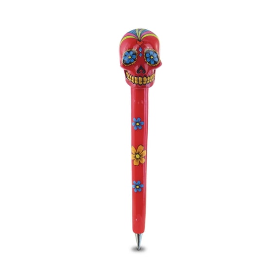 Planet Pens Red Skull Novelty Pen - Fun & Unique Kids and Adults Office Supplies Ballpoint Pen, Colorful Candy Skull Writing Pen Instrument For Cool Stationery School & Office Desk Decor Accessories