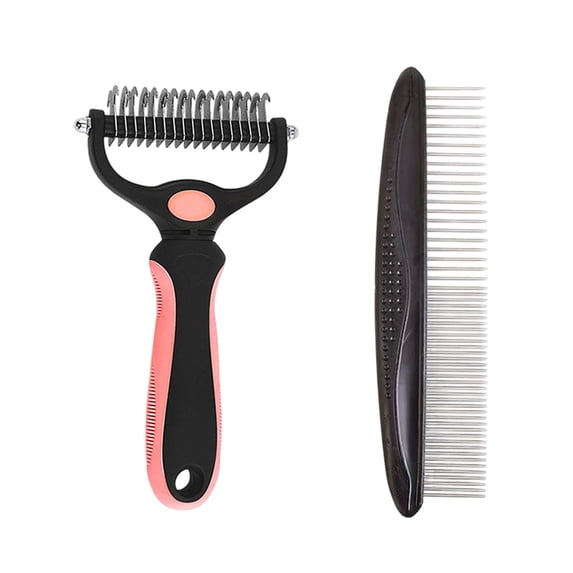 Planet Pet Grooming Brush - 2-Sided Dematting Comb and Undercoat Rake for Dogs and Cats,Extra Wide, Blue, Dog Grooming Brush, Dog Shedding Brush