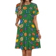 thumbnail image 1 of Planet Print Space Earth Astronomy Science Green Women's Dress Short Sleeve Summer Sundress Summer Women Clothes, 1 of 7