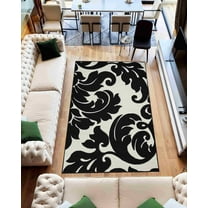 Abstract Modern Area Rug Geometric Living Room Carpet 5x7 Black