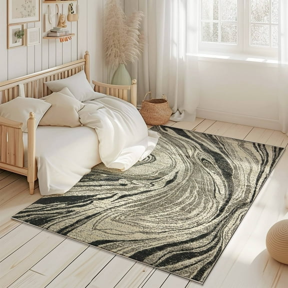 Planet Rugs Indoor Modern Abstract Rug Contemporary 5x7 Area Rug For Living Room Carpet