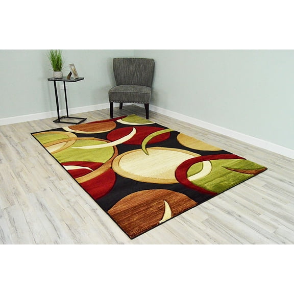 Planet Rugs Premium 3D Thick Abstract Indoor Area Rug 1062 Black 2'7''x4'