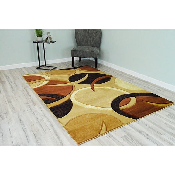 Planet Rugs Premium 3D Thick Abstract Indoor Area Rug 1062 Brown 2'7''x4'