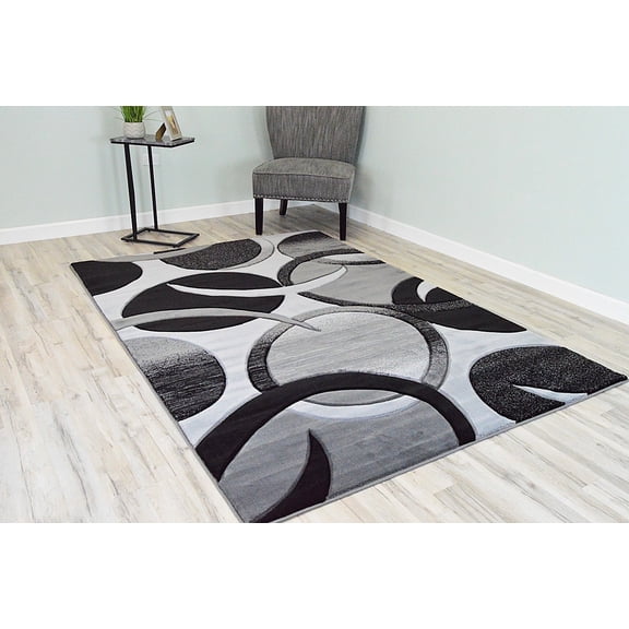Planet Rugs Premium 3D Thick Abstract Indoor Area Rug 1062 Grey 2'7''x4'